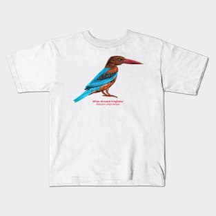 White-throated kingfisher | Halcyon smyrnensis Kids T-Shirt